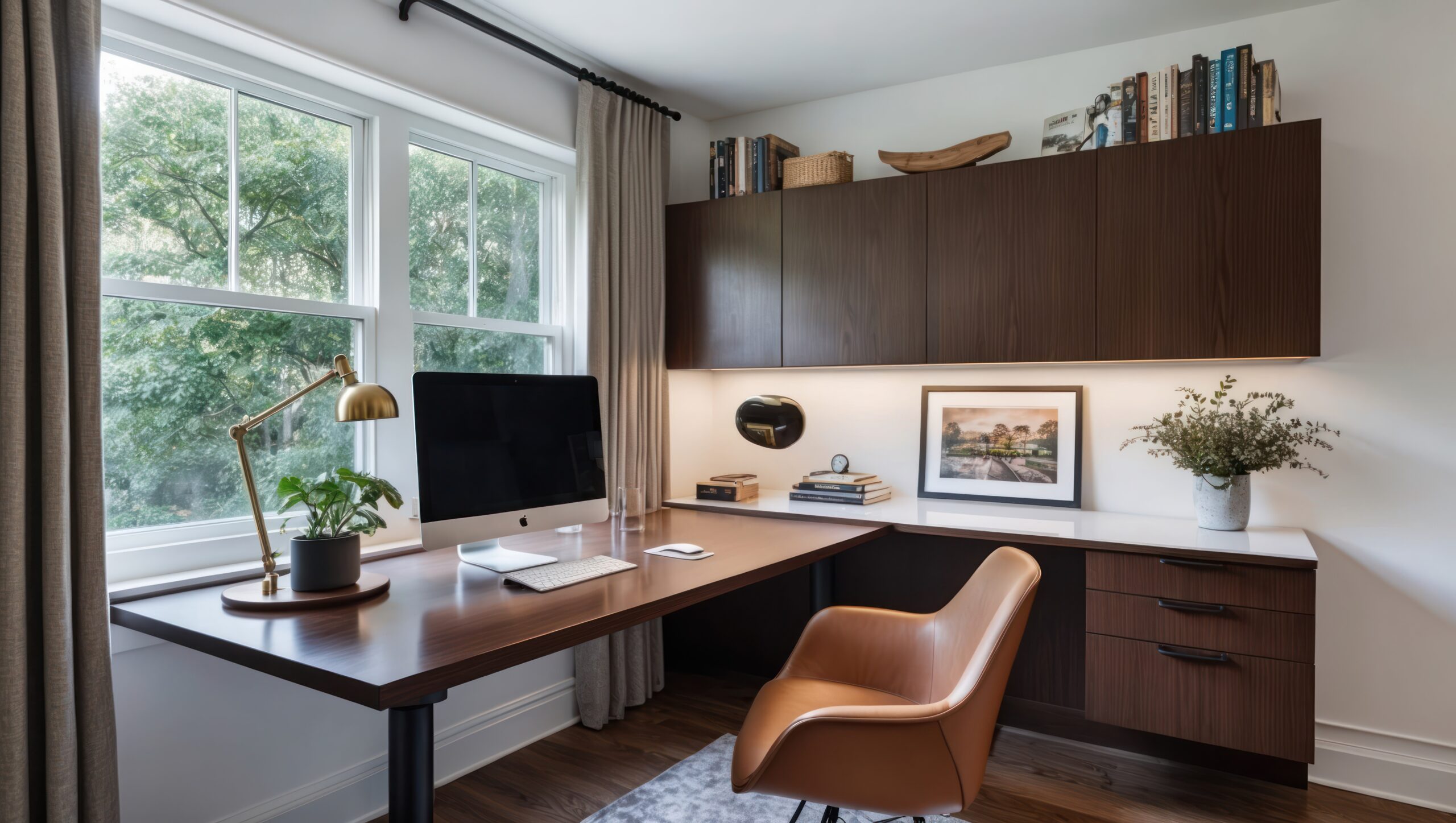 A stylish modern home office designed for productivity and comfort - moveisplanejados.ind.br